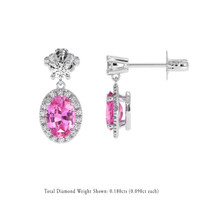 <span>1.27</span>&nbsp;<span class="tooltip-light">Ct.Tw.<span class="tooltiptext">Total Carat Weight</span></span> Sapphire Earrings, 14K White Gold 2