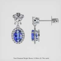 <span>1.46</span> <span class="tooltip-light">Ct.Tw.<span class="tooltiptext">Total Carat Weight</span></span> Blue Sapphire Earrings, 14K White Gold 2