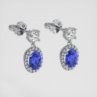<span>1.46</span>&nbsp;<span class="tooltip-light">Ct.Tw.<span class="tooltiptext">Total Carat Weight</span></span> Blue Sapphire Earrings, 14K White Gold 3