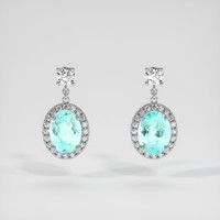 2.30 Ct.Tw. Gemstone Earrings, 14K White Gold 1