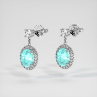 2.30 Ct.Tw. Gemstone Earrings, 14K White Gold 3