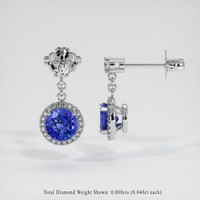 <span>1.19</span>&nbsp;<span class="tooltip-light">Ct.Tw.<span class="tooltiptext">Total Carat Weight</span></span> Sapphire Earrings, 14K White Gold 2