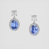 <span>4.10</span> <span class="tooltip-light">Ct.Tw.<span class="tooltiptext">Total Carat Weight</span></span> Blue Sapphire Earrings, 14K White Gold 1