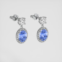 <span>4.10</span>&nbsp;<span class="tooltip-light">Ct.Tw.<span class="tooltiptext">Total Carat Weight</span></span> Blue Sapphire Earrings, 14K White Gold 3