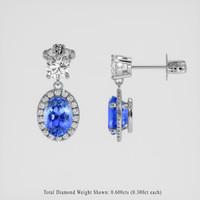 <span>2.17</span>&nbsp;<span class="tooltip-light">Ct.Tw.<span class="tooltiptext">Total Carat Weight</span></span> Blue Sapphire Earrings, 18K White Gold 2