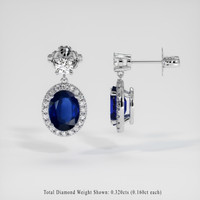 <span>2.57</span>&nbsp;<span class="tooltip-light">Ct.Tw.<span class="tooltiptext">Total Carat Weight</span></span> Sapphire Earrings, 18K White Gold 2
