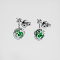 <span>1.51</span> <span class="tooltip-light">Ct.Tw.<span class="tooltiptext">Total Carat Weight</span></span> Emerald Earrings, 18K White Gold 4