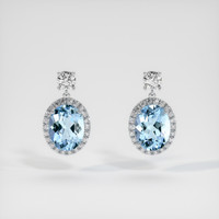 2.95 Ct.Tw. Gemstone Earrings, 18K White Gold 1