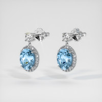 2.95 Ct.Tw. Gemstone Earrings, 18K White Gold 3