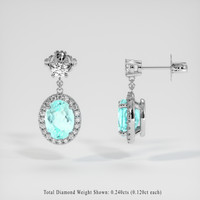 2.30 Ct.Tw. Gemstone Earrings, 18K White Gold 2