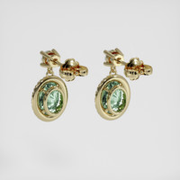 <span>2.37</span> <span class="tooltip-light">Ct.Tw.<span class="tooltiptext">Total Carat Weight</span></span> Green Sapphire Earrings, 14K Yellow Gold 4