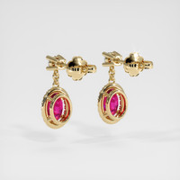1.28 Ct.Tw. Pink Sapphire Earrings, 14K Yellow Gold 4