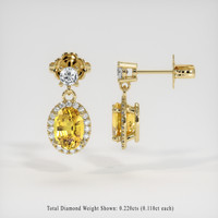 2.65 Ct.Tw. Yellow Sapphire Earrings, 14K Yellow Gold 2