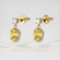 2.65 Ct.Tw. Yellow Sapphire Earrings, 14K Yellow Gold 3