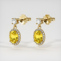 2.59 Ct.Tw. Yellow Sapphire Earrings, 14K Yellow Gold 3