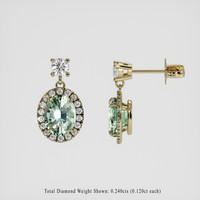 <span>2.37</span> <span class="tooltip-light">Ct.Tw.<span class="tooltiptext">Total Carat Weight</span></span> Green Sapphire Earrings, 18K Yellow Gold 2