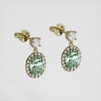 <span>2.37</span> <span class="tooltip-light">Ct.Tw.<span class="tooltiptext">Total Carat Weight</span></span> Green Sapphire Earrings, 18K Yellow Gold 3