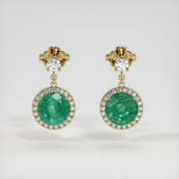 <span>1.42</span>&nbsp;<span class="tooltip-light">Ct.Tw.<span class="tooltiptext">Total Carat Weight</span></span> Emerald Earrings, 18K Yellow Gold 1