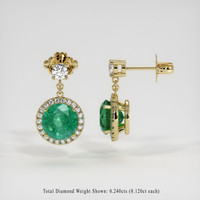 <span>1.42</span>&nbsp;<span class="tooltip-light">Ct.Tw.<span class="tooltiptext">Total Carat Weight</span></span> Emerald Earrings, 18K Yellow Gold 2