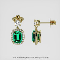 <span>2.46</span> <span class="tooltip-light">Ct.Tw.<span class="tooltiptext">Total Carat Weight</span></span> Emerald Earrings, 18K Yellow Gold 2
