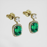 <span>2.46</span> <span class="tooltip-light">Ct.Tw.<span class="tooltiptext">Total Carat Weight</span></span> Emerald Earrings, 18K Yellow Gold 3