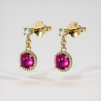 <span>2.28</span>&nbsp;<span class="tooltip-light">Ct.Tw.<span class="tooltiptext">Total Carat Weight</span></span> Ruby Earrings, 18K Yellow Gold 3