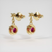 <span>2.28</span>&nbsp;<span class="tooltip-light">Ct.Tw.<span class="tooltiptext">Total Carat Weight</span></span> Ruby Earrings, 18K Yellow Gold 4