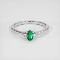 0.28 Ct. Emerald Ring, Platinum 950 1