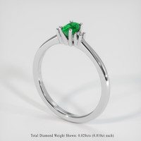 0.28 Ct. Emerald Ring, Platinum 950 2