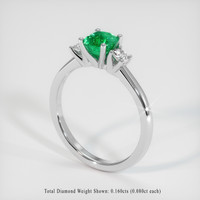 0.57 Ct. Emerald Ring, Platinum 950 2