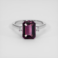 2.67 Ct. Pinkish Purple Garnet Ring, Platinum 950 1