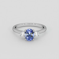 1.31 Ct. Blue Sapphire Ring, Platinum 950 1