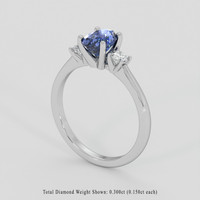 1.31 Ct. Blue Sapphire Ring, Platinum 950 2