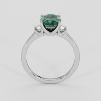 2.22 Ct. Bluish Green Sapphire Ring, Platinum 950 3
