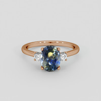 2.03 Ct. Bi Color Sapphire Ring, 18K Rose Gold 1