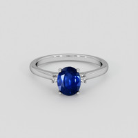 0.61 Ct. Blue Sapphire Ring, 10K White Gold 1