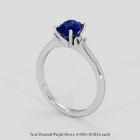 0.61 Ct. Blue Sapphire Ring, 10K White Gold 2