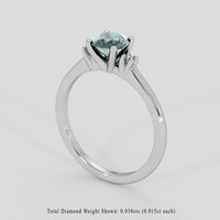0.88 Ct. Bluish Green Sapphire Ring, 10K White Gold 2