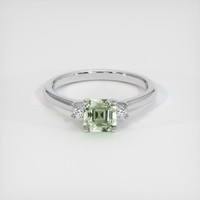 1.15 Ct. Bluish Green Sapphire Ring, 10K White Gold 1