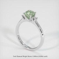 1.15 Ct. Bluish Green Sapphire Ring, 10K White Gold 2