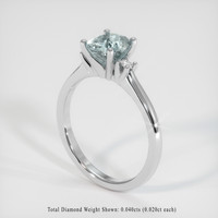 1.06 Ct. Greyish Blue Sapphire Ring, 10K White Gold 2