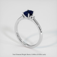 0.91 Ct. Sapphire Ring, 14K White Gold 2