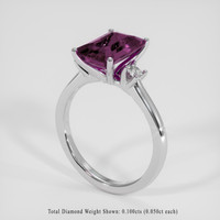2.67 Ct. Pinkish Purple Garnet Ring, 14K White Gold 2