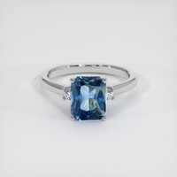 2.54 Ct. Sapphire Ring, 14K White Gold 1