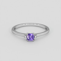 0.54 Ct. Purple Sapphire Ring, 14K White Gold 1