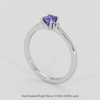 0.54 Ct. Purple Sapphire Ring, 14K White Gold 2