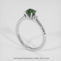 0.99 Ct. Green Sapphire Ring, 14K White Gold 2