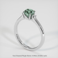 1.47 Ct. Green Sapphire Ring, 14K White Gold 2