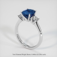 2.09 Ct. Greenish Blue Sapphire Ring, 14K White Gold 2