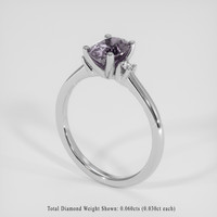 1.30 Ct. Purple Sapphire Ring, 14K White Gold 2